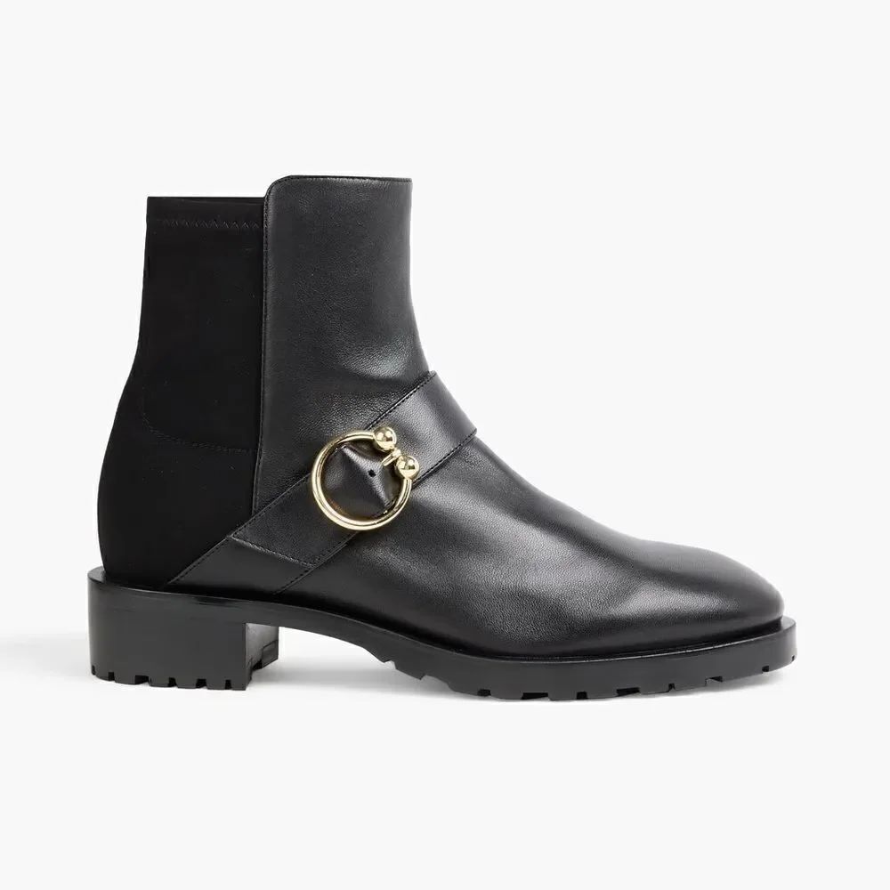 Stuart Weitzman New $595 Luxering Black Leather Bootie Size 9